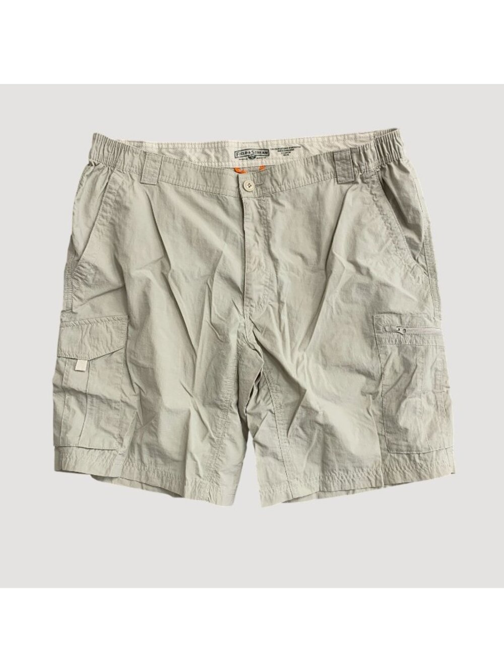Field & Stream Men's XL 40-42 Beige Nylon Lightweight Cargo Shorts Outdoor P0251
